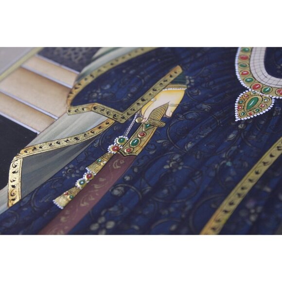 Vintage PAIR Rajasthani Miniature Art Painting on Paper, Punjabi wall art to - Picture 9 of 10